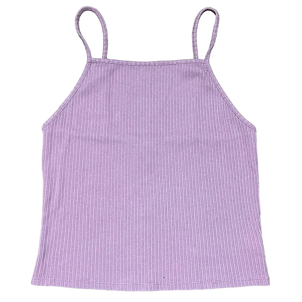 American Eagle Purple Cropped Tank Top Size Medium - Picture 1 of 7